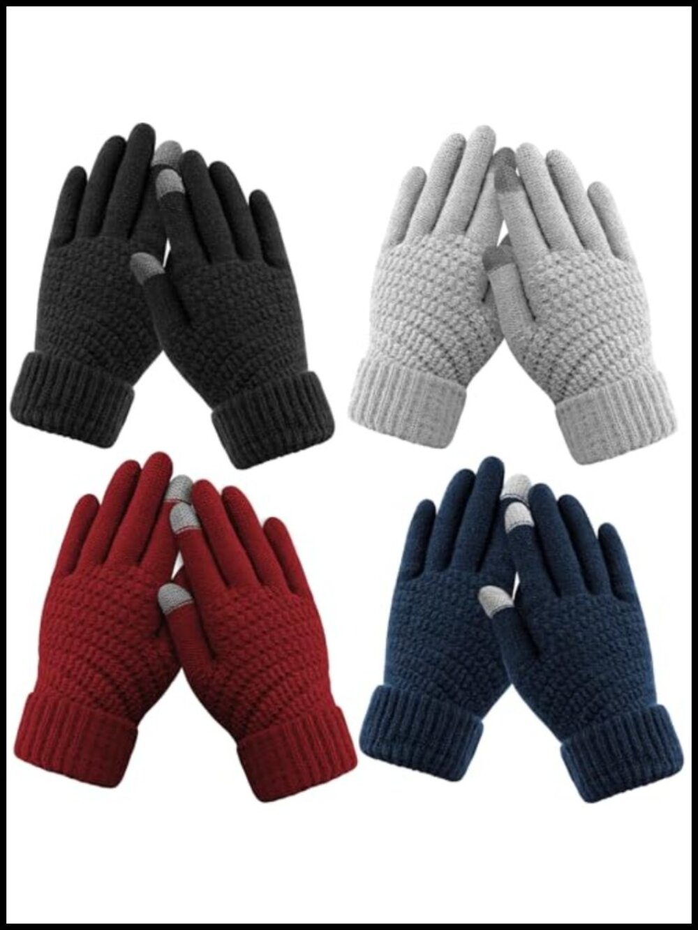 Womens Warm Touchscreen Winter Gloves Acrylic Fleece Lined Cold Weather Gloves